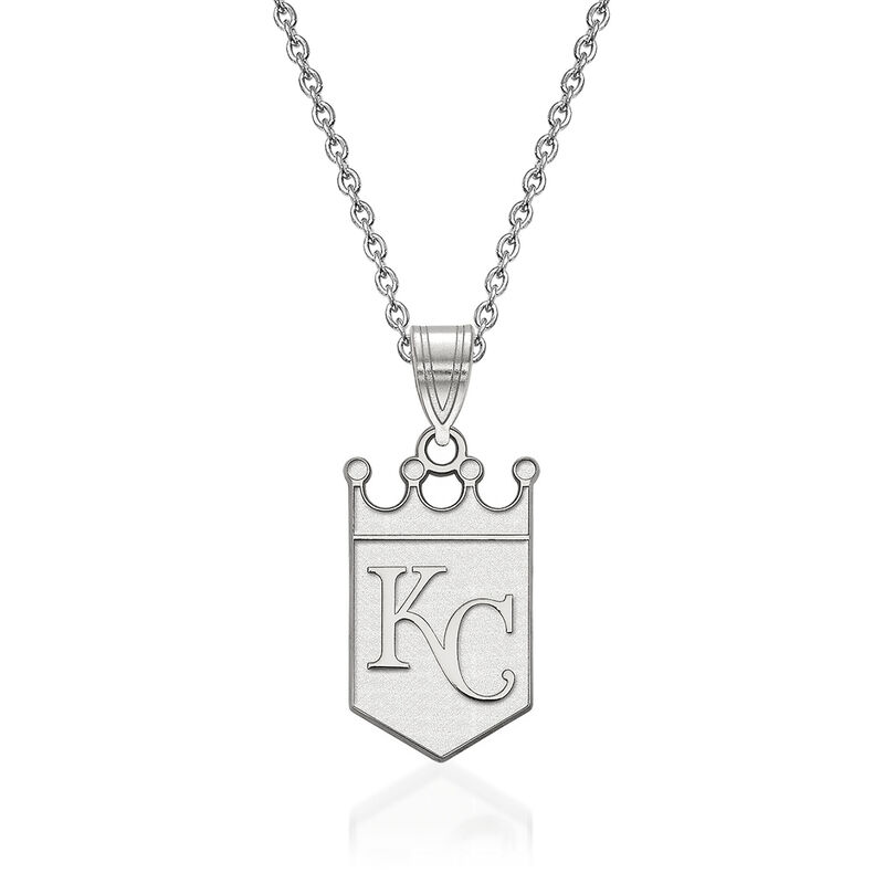 Sterling Silver MLB Kansas City Royals Pendant Necklace. 18&quot; image number 0
