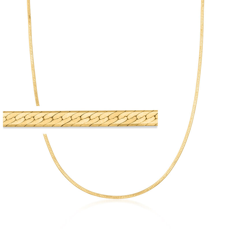 1.5mm 14kt Yellow Gold Herringbone Necklace image number 0