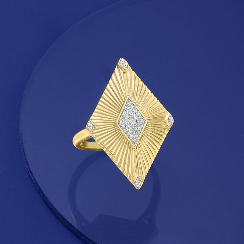 .10 ct. t.w. Diamond Kite Ring in 18kt Gold Over Sterling image number 3