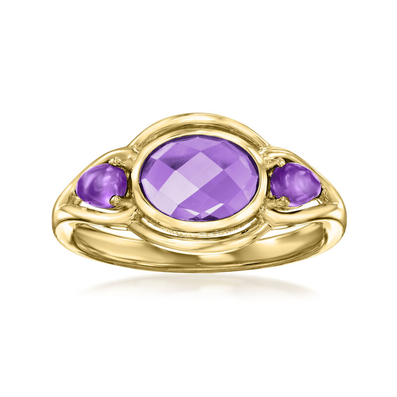 1.60 ct. t.w. Amethyst Ring in 18kt Gold Over Sterling image number 0