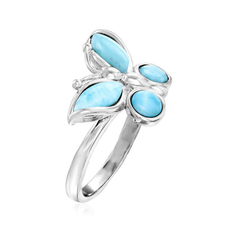 Larimar Butterfly Ring in Sterling Silver image number 2