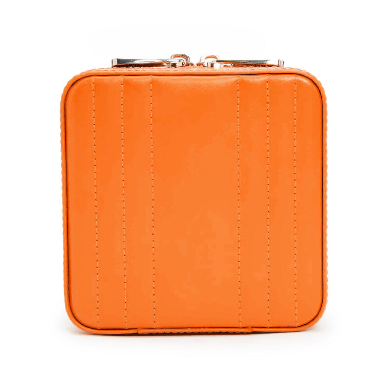 WOLF &quot;Maria&quot; Orange Leather Small Jewelry Zip Case  image number 3
