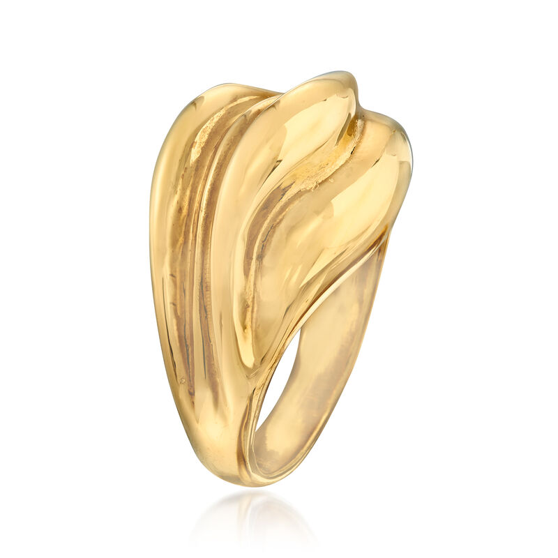 Italian 18kt Yellow Gold Wavy Ring image number 2