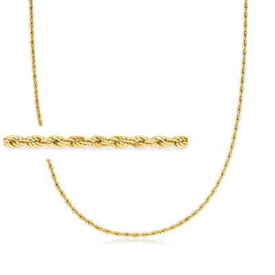 2mm 18kt Gold Over Sterling Rope-Chain Necklace