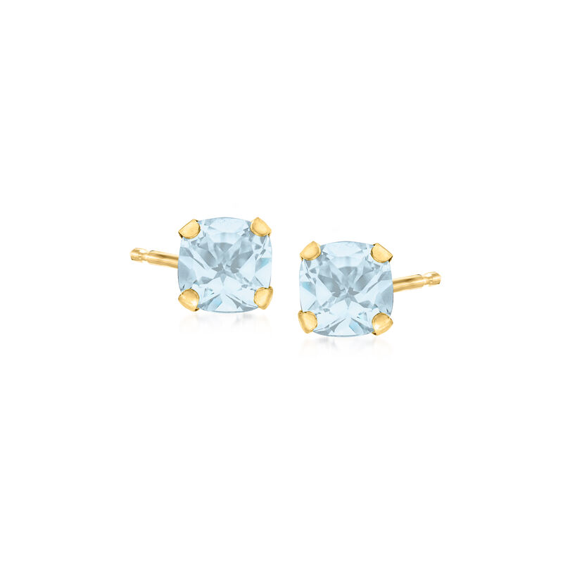 1.70 ct. t.w. Aquamarine Martini Stud Earrings in 14kt Yellow Gold image number 0