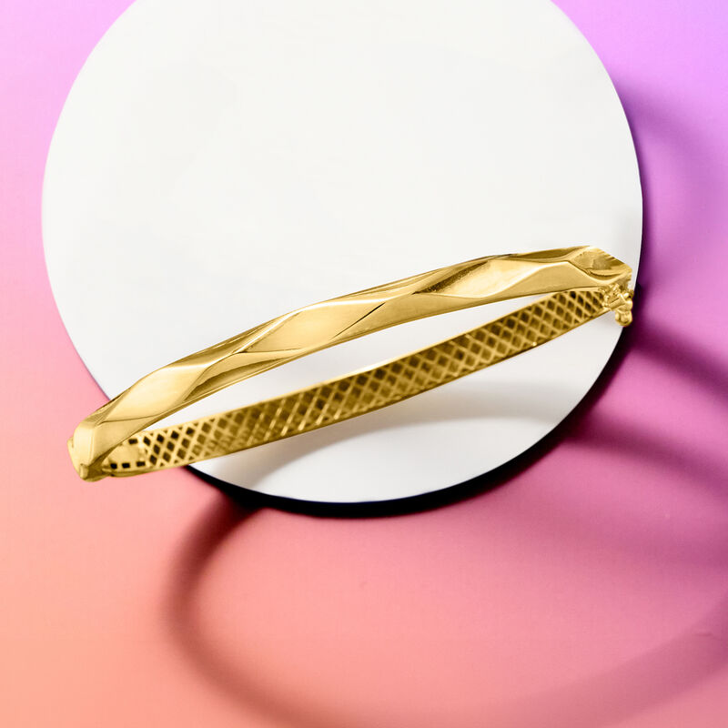18kt Gold Vermeil Geometric Bangle Bracelet image number 2