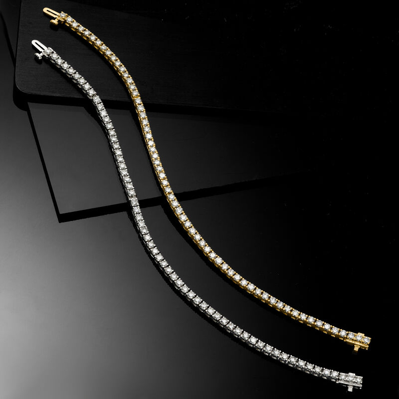 4.00 ct. t.w. Lab-Grown Diamond Tennis Bracelet in 18kt Gold Over Sterling image number 3