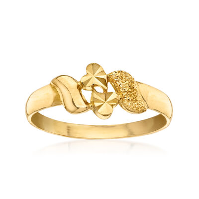 C. 1990 Vintage 22kt Yellow Gold Heart Ring