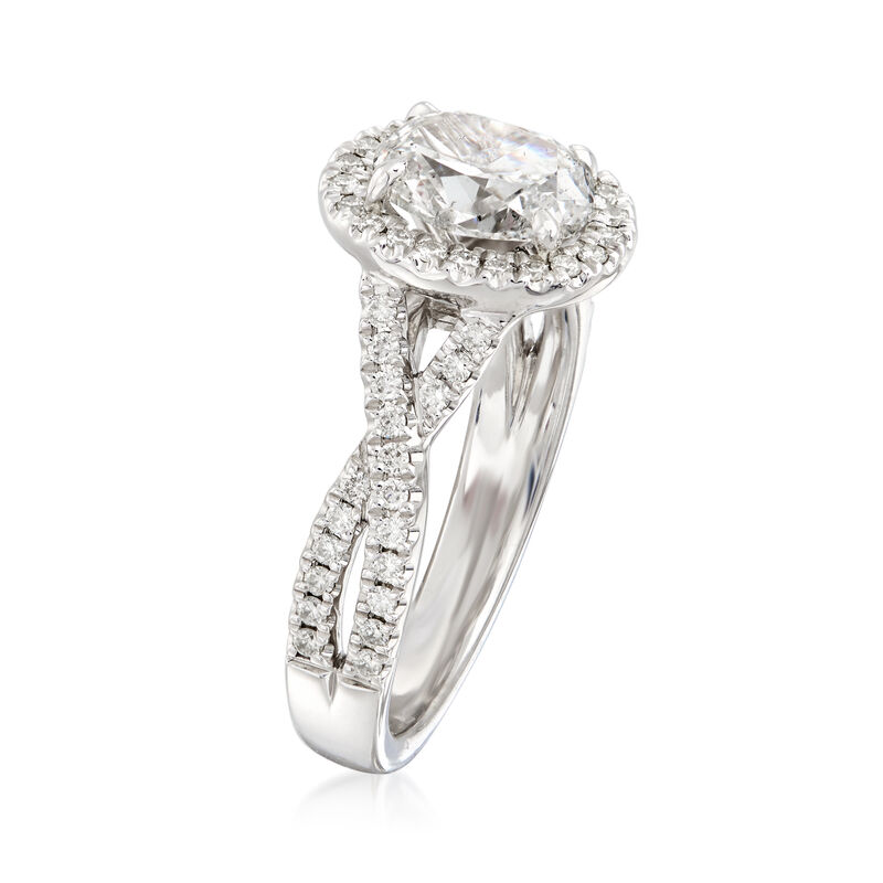 Henri Daussi 1.66 ct. t.w. Diamond Engagement Ring in 18kt White Gold image number 2