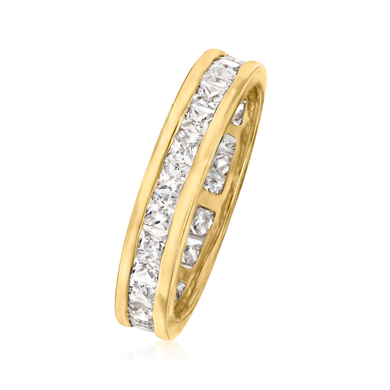 1.80 ct. t.w. CZ Eternity Band in 18kt Yellow Gold Over Sterling Silver image number 2