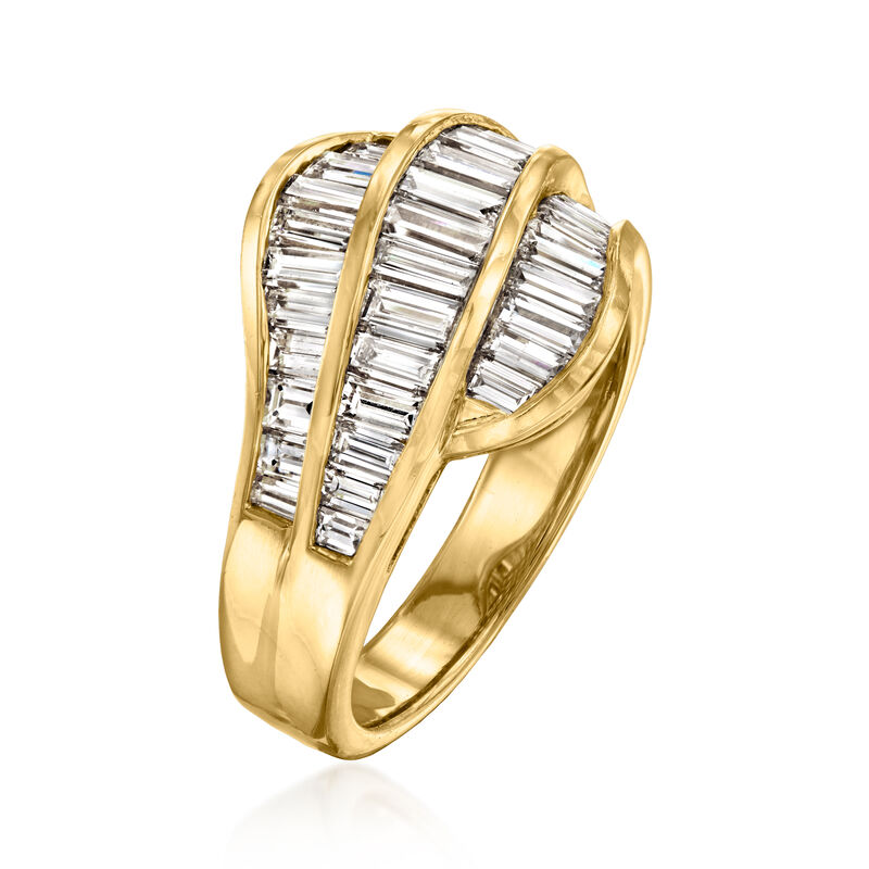 C. 1990 Vintage 2.50 ct. t.w. Baguette Diamond Ring in 18kt Yellow Gold. Size 7 image number 2