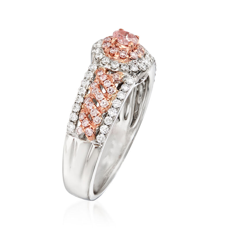 .71 ct. t.w. Pink and White Diamond Ring in 18kt Two-Tone Gold image number 2