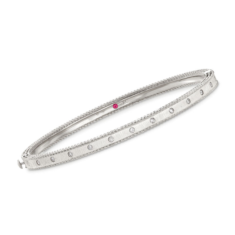 Roberto Coin &quot;Symphony&quot; Princess 18kt White Gold Bangle Bracelet. 7&quot; image number 0