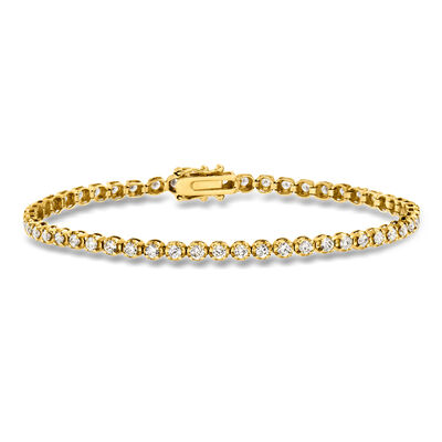 C. 1980 Vintage 2.50 ct. t.w. Diamond Tennis Bracelet in 14kt Yellow Gold