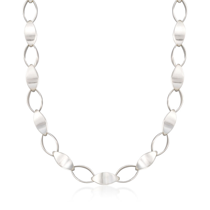 Zina Sterling Silver &quot;Contemporary&quot; Large Silken-Link Necklace image number 0