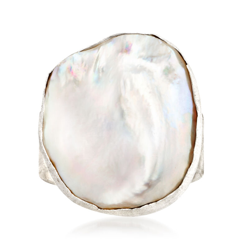 18-21mm Cultured Baroque Pearl Ring in Sterling Silver image number 0