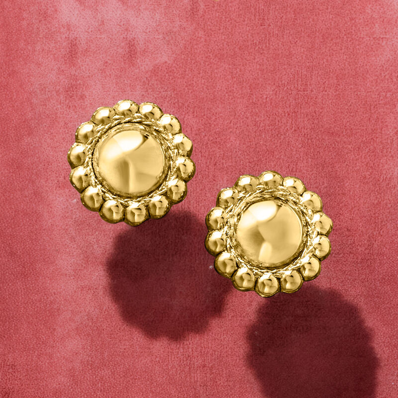 Italian 18kt Yellow Gold Sunflower Earrings image number 3