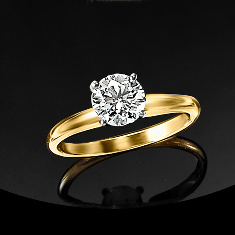 1.00 Carat Lab-Grown Diamond Solitaire Ring in 14kt Yellow Gold image number 5