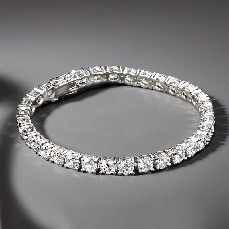 15.00 ct. t.w. CZ Tennis Bracelet in Sterling Silver image number 3