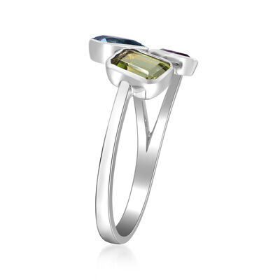 1.10 ct. t.w. Multi-Gemstone Ring in Sterling Silver