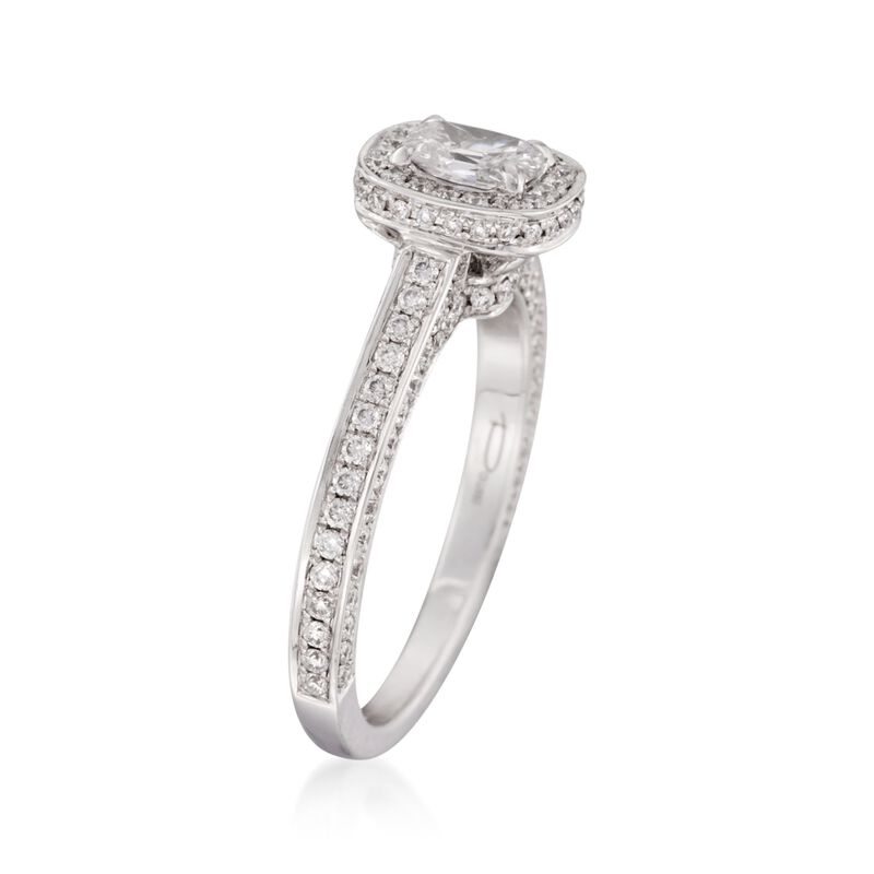 Henri Daussi 1.01 ct. t.w. Diamond Engagement Ring in 18kt White Gold image number 2