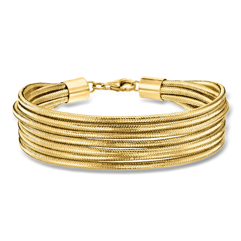 Italian Flex Multi-Row Bracelet with 18kt Gold Over Sterling image number 0