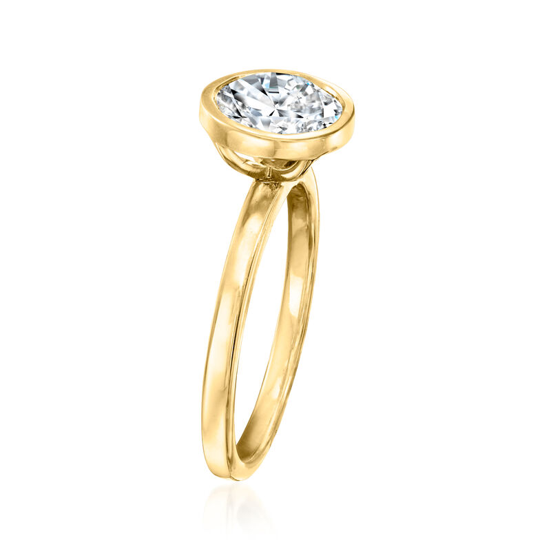 2.00 Carat Bezel-Set Lab-Grown Diamond Solitaire Ring in 14kt Yellow Gold image number 2