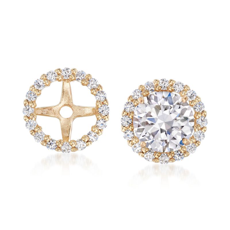 .15 ct. t.w. CZ Earring Jackets in 14kt Yellow Gold image number 0