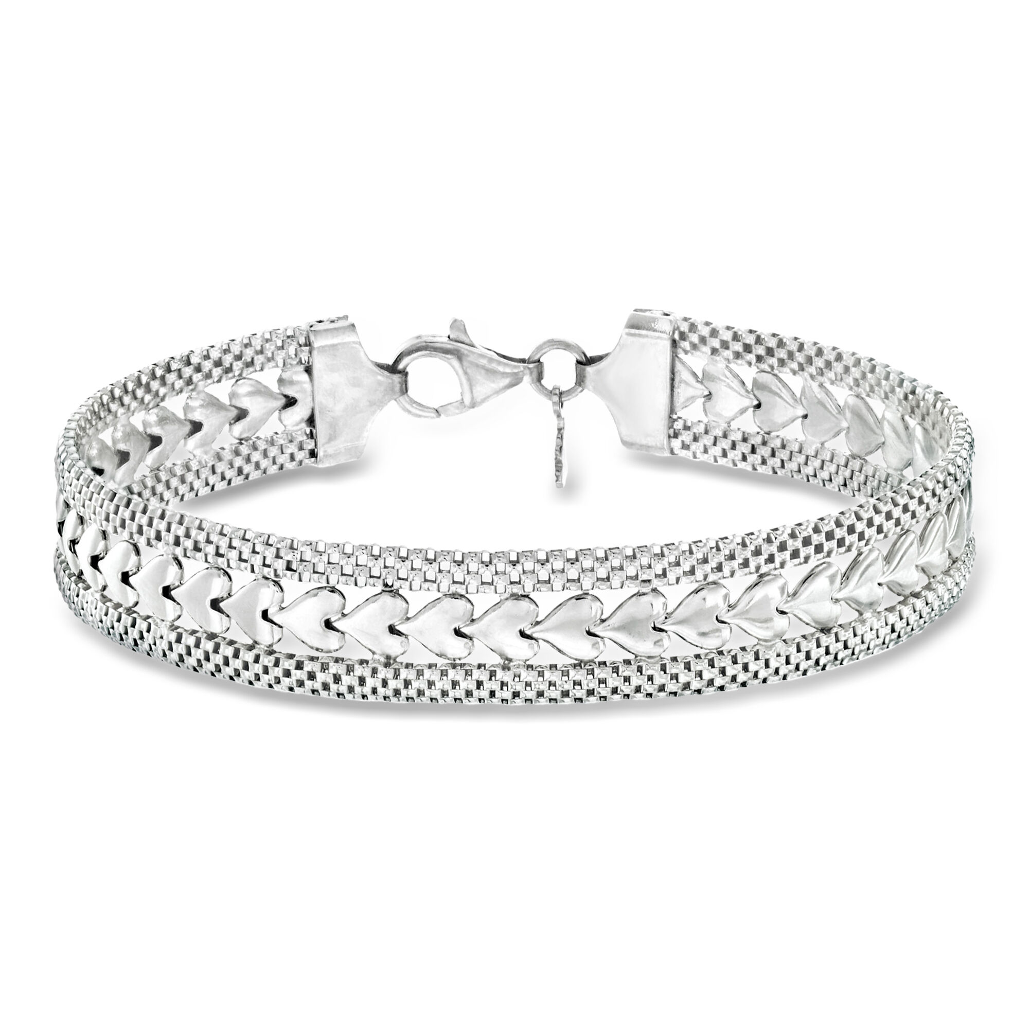 Italian Sterling Silver Heart-Motif Bracelet | Ross Simons