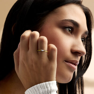 .15 Carat Baguette Lab-Grown Diamond Ring in 14kt Yellow Gold