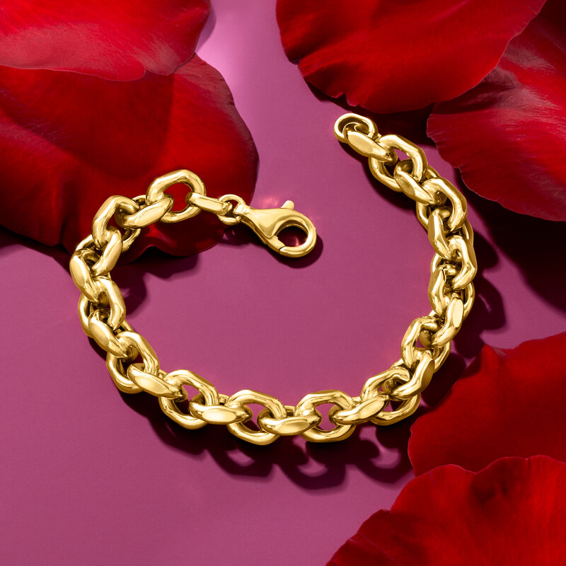 Italian 18kt Gold Over Sterling Cable-Link Bracelet image number 2