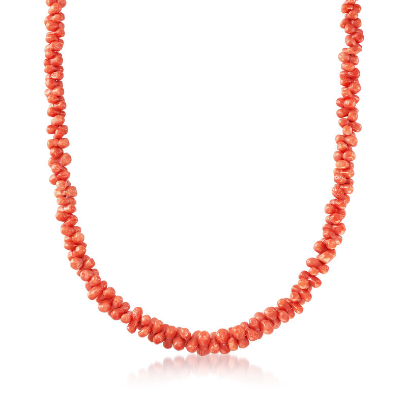 C. 1980 Vintage Coral Beaded Necklace image number 0