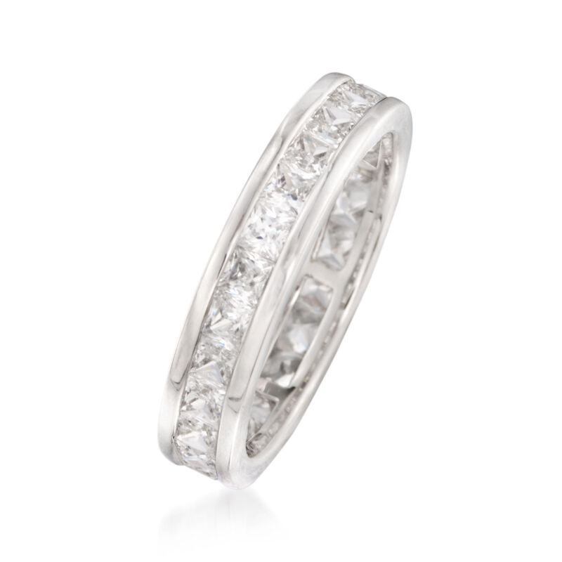 2.30 ct. t.w. Princess-Cut CZ Eternity Band in Sterling Silver image number 2