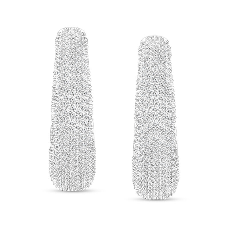 3.00 ct. t.w. Diamond Graduated Hoop Earrings in 14kt Yellow Gold. 1&quot; image number 0