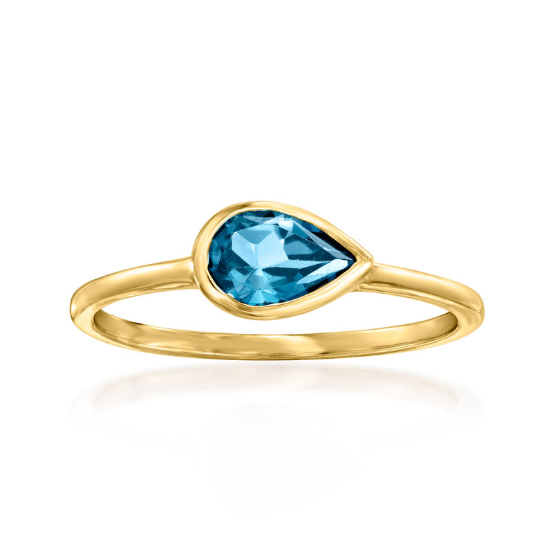 .70 Carat London Blue Topaz Ring in 14kt Yellow Gold image number 0