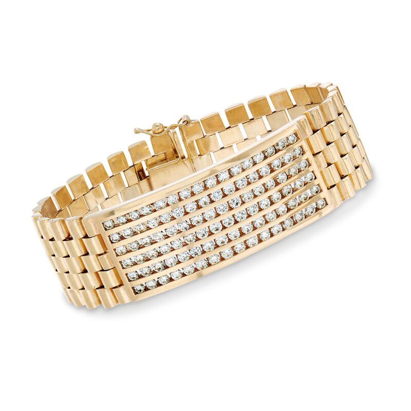 C. 1990 Vintage 5.50 ct. t.w. Diamond Link Bracelet in 14kt Yellow Gold image number 0