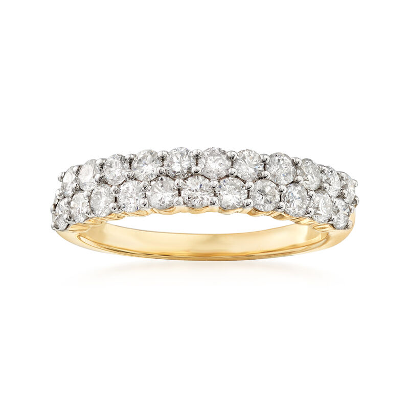 1.00 ct. t.w. Diamond Two-Row Ring in 14kt Yellow Gold image number 0