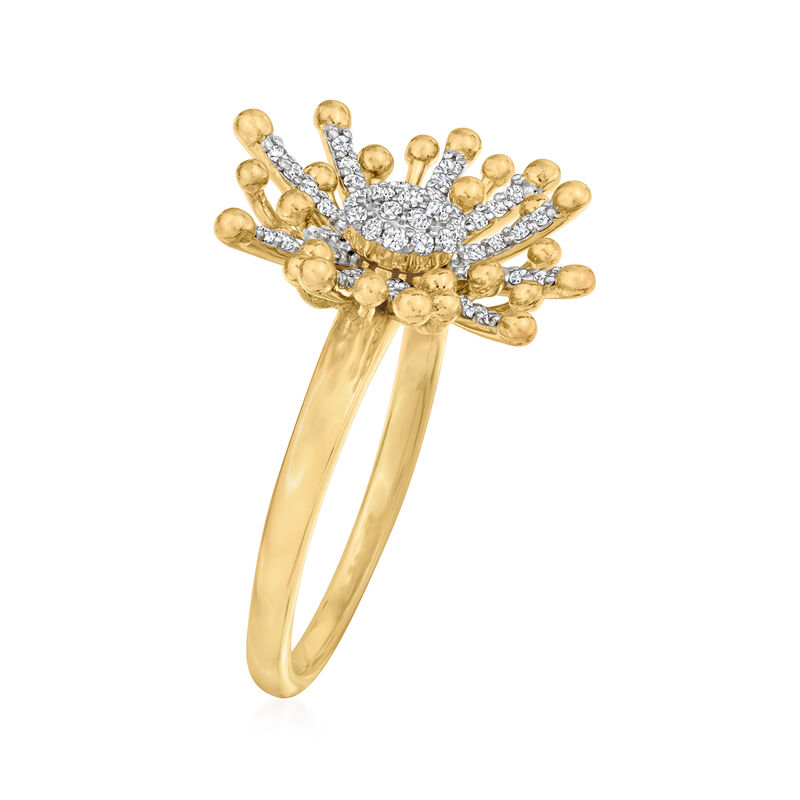 .25 ct. t.w. Diamond Starburst Ring in 18kt Gold Over Sterling image number 2