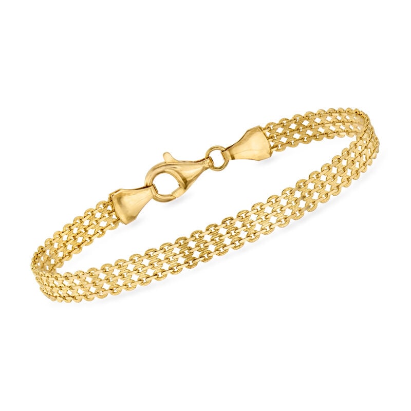 C. 1990 Vintage 14kt Yellow Gold Fancy-Link Bracelet. 7" image number 0