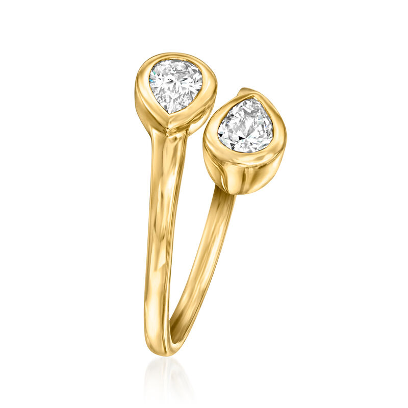 1.00 ct. t.w. Lab-Grown Diamond Toi et Moi Bypass Ring in 14kt Yellow Gold image number 2