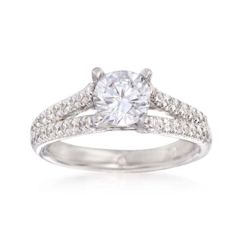 Gabriel Designs .40 ct. t.w. Diamond Engagement Ring Setting in 14kt White Gold image number 0