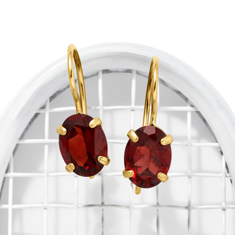 3.00 ct. t.w. Garnet Drop Earrings in 14kt Yellow Gold image number 5