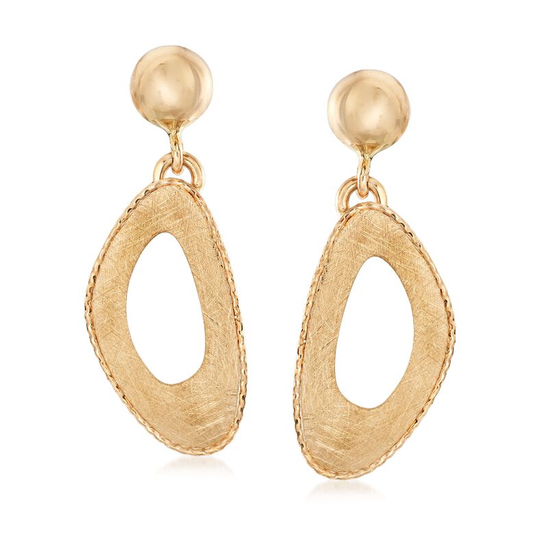 Italian 14kt Yellow Gold Free-Form Open-Space Drop Earrings image number 0