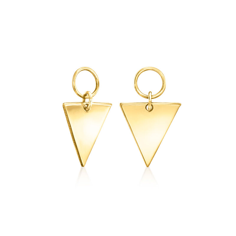 Italian 14kt Yellow Gold Triangle Hoop Charms image number 2