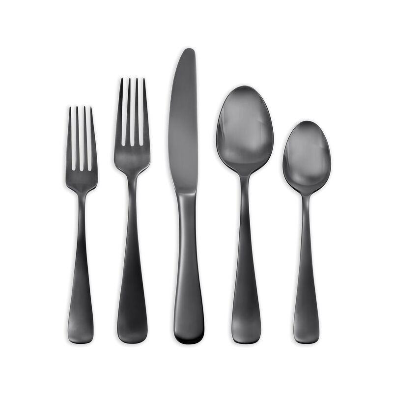 Skandia &quot;Opera&quot; 20-pc. Service for 4 Gunmetal Stainless Steel Flatware Set image number 0