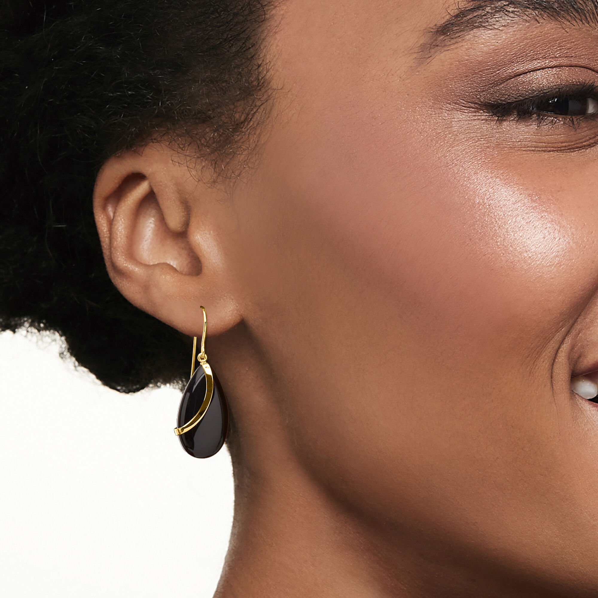 Black onyx drop earrings deals