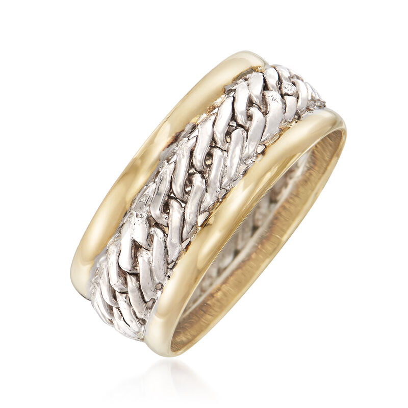 14kt Yellow Gold and Sterling Silver Curb-Link Ring image number 2