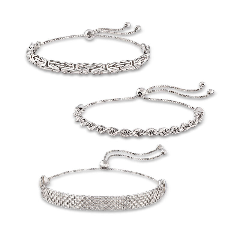 Sterling Silver Jewelry Set: Multi-Link Bolo Bracelets image number 0