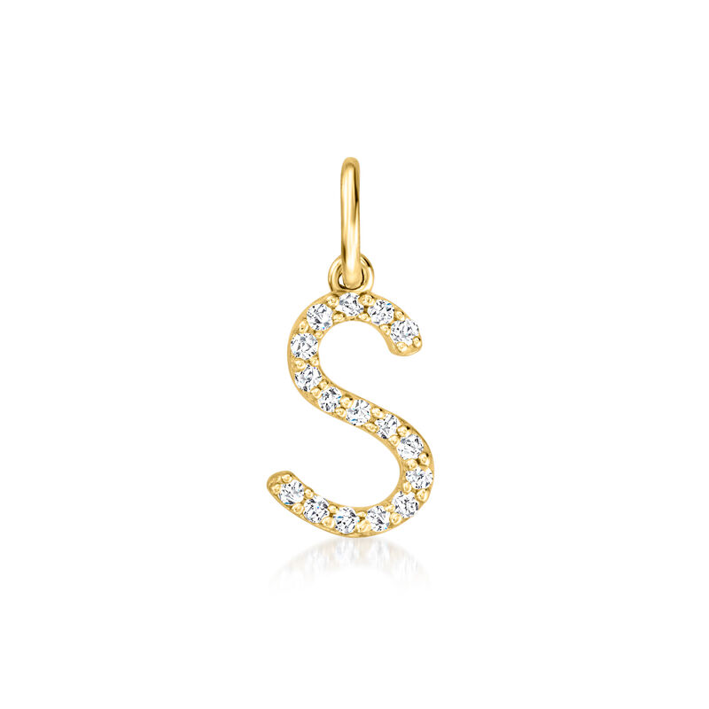 S - Diamond Initial Charm in 14kt Yellow Gold image number 0