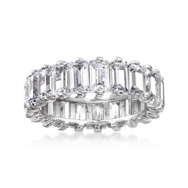 5.51 ct. t.w. Baguette CZ Eternity Band in Sterling Silver image number 0